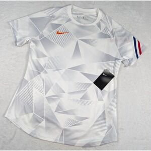Nike Dri Fit Womens Soccer Training Jersey Medium‎ White Geometric NWT